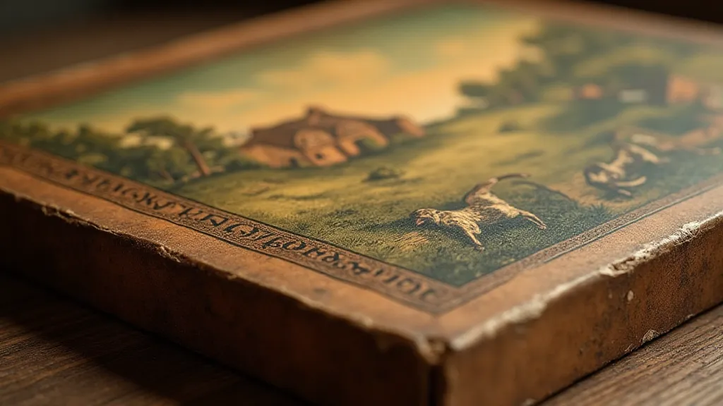 Worn antique board game box