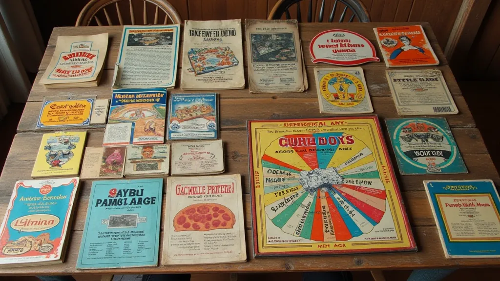 Collection of vintage board game advertisements