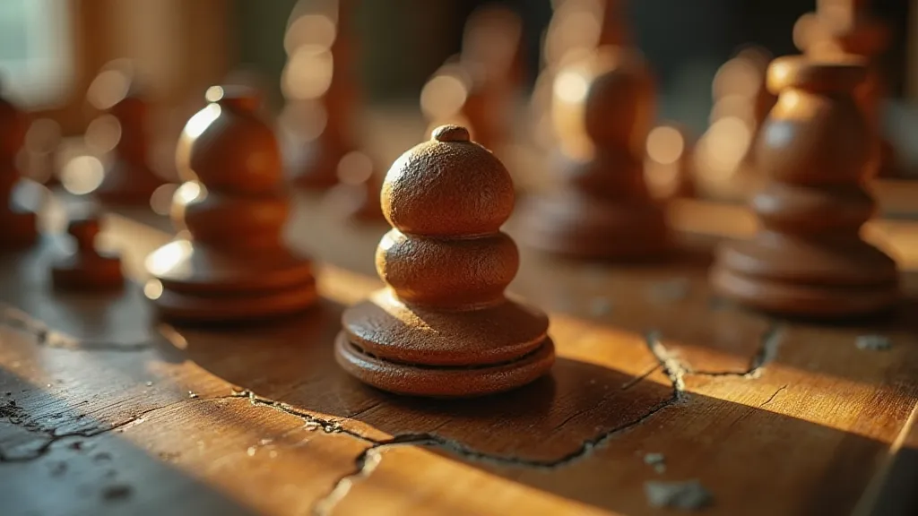 Aged wooden game components
