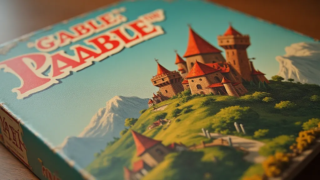 Vintage board game illustration of a castle