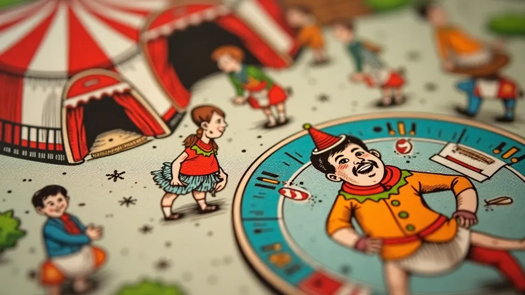 Vintage circus scene illustration