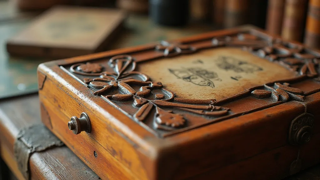 Vintage board game box detail