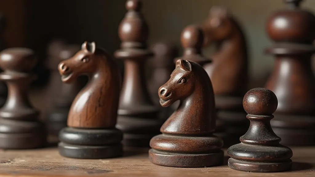 Antique wooden game pieces